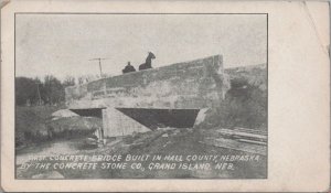 Postcard First Concrete Bridge Hall County Nebraska Concrete Stone Co NE