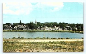OAK BLUFFS, MA ~ Roadside MARTHA'S VINEYARD CAMPGROUND Sunset Lake Postcard