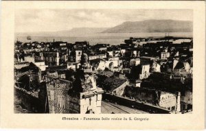 CPA Messina Panorama delle rovine da S. Gregorio ITALY (800743)