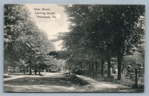 THOMPSON PA MAIN STREET ANTIQUE POSTCARD