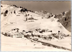 Ski Area Winter Sports Snow-Capped Mountain Houses Postcard