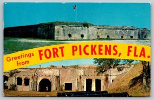 1962  Greetings From  Fort Pickens  Pensacola  Florida   Postcard