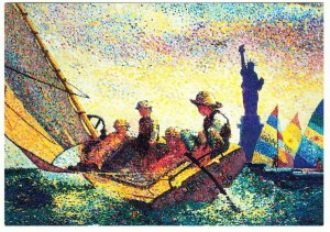 Sailing in Liberty T.F. Chen Breezing Up Altered Art Statue of Liberty Postcard