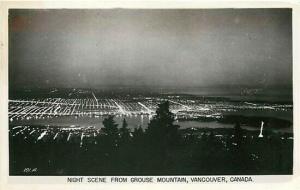 Canada, North Vancouver, B.C., RPPC, Night Scene for Grous Mountain