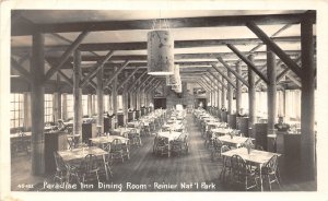 H56/ Ranier National Park Washington RPPC Postcard c40s Interior Paradise Inn 1