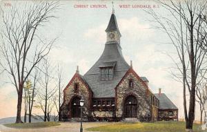 West Londale Rhode Island Christ Church Antique Postcard (J35262)