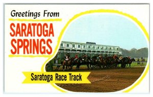 SARATOGA SPRINGS, NY New York ~ Saratoga RACE TRACK 1973 Horse Racing  Postcard 