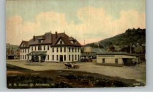 ST JOHNSBURY VT RR Train Station c1910 Postcard