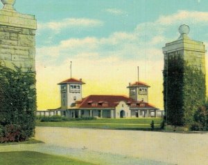 USA Entrance and Shelter Swope Park Kansas City Missouri Vintage Postcard 07.69