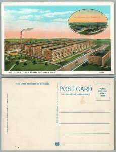 AKRON OH FIRESTONE TIRE & RUBBER CO. VINTAGE POSTCARD