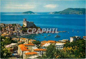 Modern Postcard Lerici panorama of the island background palmaria