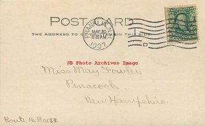 NH, Franklin Falls, New Hampshire, RPPC, Central Street, 1907 PM, Photo
