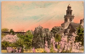 Nantucket Massachusetts 1930s Hand Colored Postcard Old South Tower