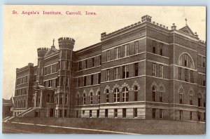 Carroll Iowa IA Postcard St. Angela's Institute  Exterior Building c1910 Vintage