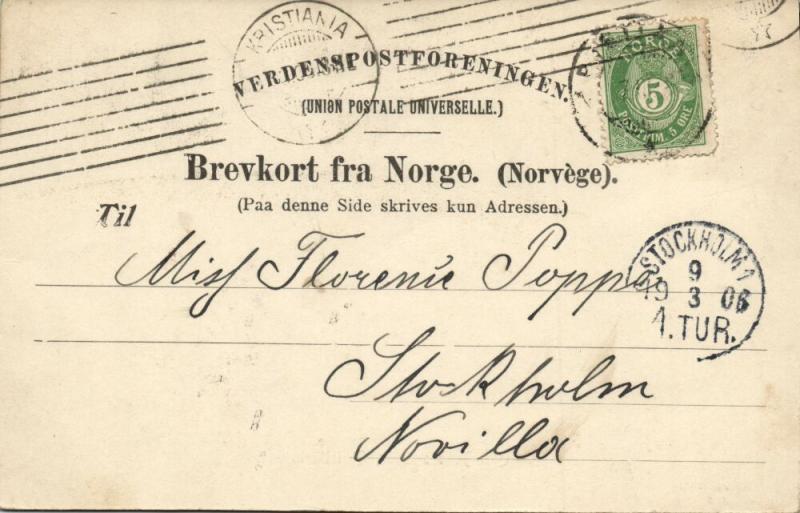 norway norge, CHRISTIANIA, Carl Johans Gade, Grand Hotel (1906) Stamp