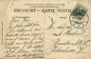 denmark, SØLLESTED, By set fra Møllen (1909) Postcard