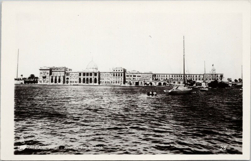 Egypt Alexandria Ras El Tin Palace Unused Real Photo Postcard H15