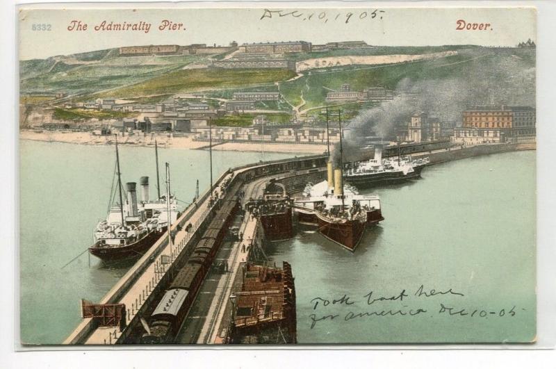 Steamers Admiralty Pier Dover Kent England United Kingdom 1905 postcard