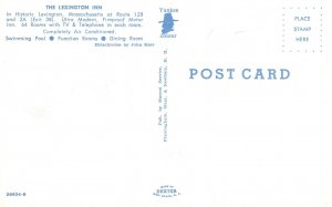 Vintage Postcard The Historic Lexington Inn Swimming Pool Massachusetts MA