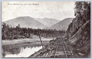 K44/ Troy Montana Postcard c1910 Great Northern Railroad Tracks 335