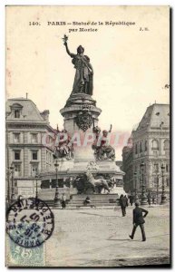 Old Postcard Paris Statue of the Republic by Morice