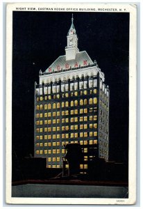 c1947 Night View Eastman Kodak Office Building Rochester New York NY Postcard