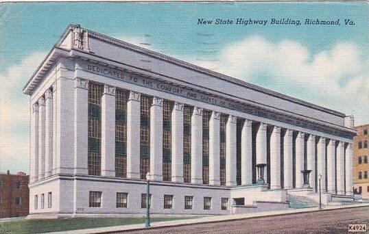 Virginia Richmond New State Highway Building 1957