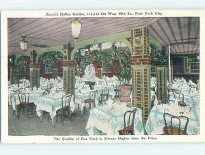 Unused W-Border ZUCCA'S RESTAURANT New York City NY hs5036