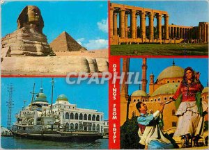 Postcard Greetings From Ancient Egypt Giza The Sphinix and Keops Pyramid