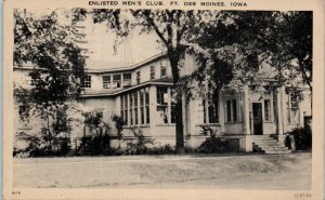 1940s Enlisted Men's Club Fort Des Moines, Des Moines IA Postcard