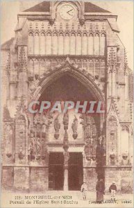 Postcard Old Montreuil sur Mer Portal of the Church of Saint Saulure