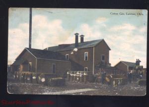 LAWTON OKLAHOMA COTTON GIN ANTIQUE VINTAGE POSTCARD TONGANOXIE KANSAS