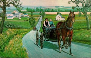 Pennsylvania Amish Courting Carriage Painted By H J Loewen Sr Of Leola