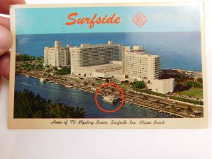 Home of TV Mystery Series Surfside Six, Miami, Florida Vintage Postcard P28