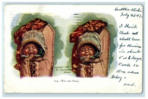 1907 War Peace H.H. Tammen Native American Eskimo Alaska Baby Papoose Postcard 