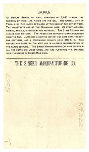 1892 Singer Manufacturing Trade Card - Japan