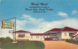 Rapid City South Dakota Model Motel Antique Postcard J59588