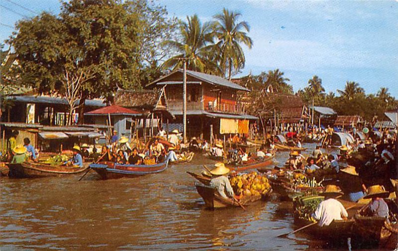 Scenery of the Floating Market Bangkok Thailand Unused 