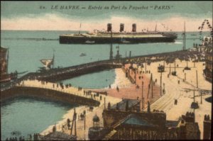 Havre France - Steamship Paquebot Paris c1915 Postcard 