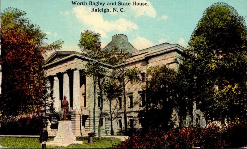 North Carolina Raleigh Worth Bagley and State House 1913