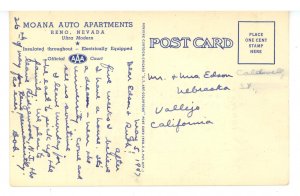 NV - Reno. Moana Auto Apartments ca 1939