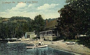 Boating, Lake George - Skowhegan, Maine ME Postcard