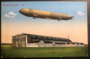 Mint Color Picture Postcard Germany Zeppelin Airship Over Friedrichshafen Hall