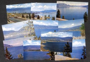 Lot of 10 scenic postcards Canada Okanagan Lake & Skaha Lake British Columbia