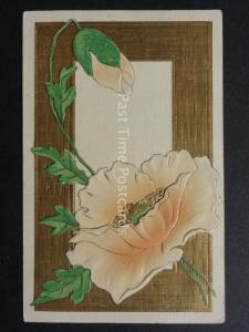 Embossed Art Nouveau Poppies Postcard c1909 - M.S. Serie No.212 Donate to R.B.L.