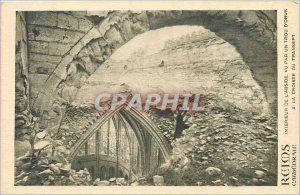 Old Postcard Reims cathedral Interior of the apse seen through a hole Obus ha...