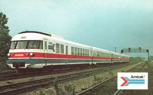 Vintage Postcard Amtrak's French Turbine Train 2280 Horsepower RTG High Speed