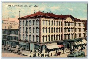 1912 Kenyon Hotel Exterior Roadside Salt Lake City Utah UT Posted Cars  Postcard