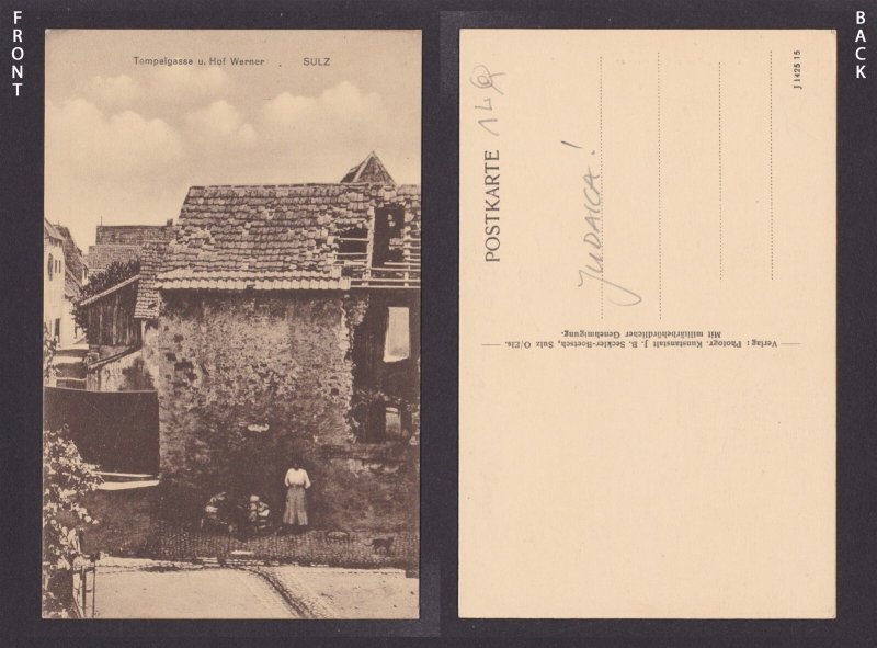GERMANY, Vintage postcard, Sulz, Tempelgasse u. Hof Werner