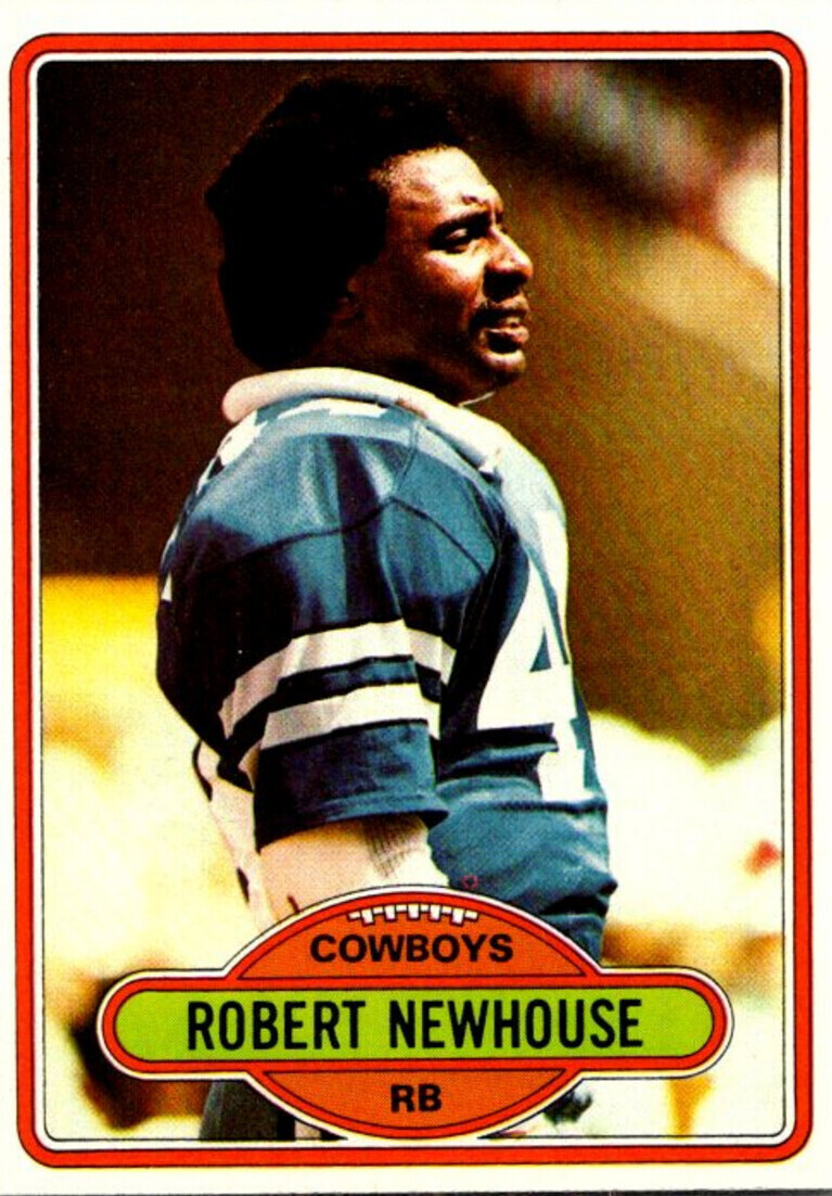 1980 Topps Football Card Robert Newhouse RB Dallas Cowboys sun0074